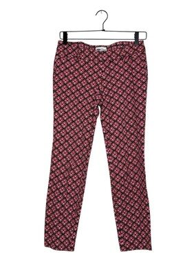 Old Navy Pixie Pants Red Diamond Print Pattern Size 2 Boho Artsy